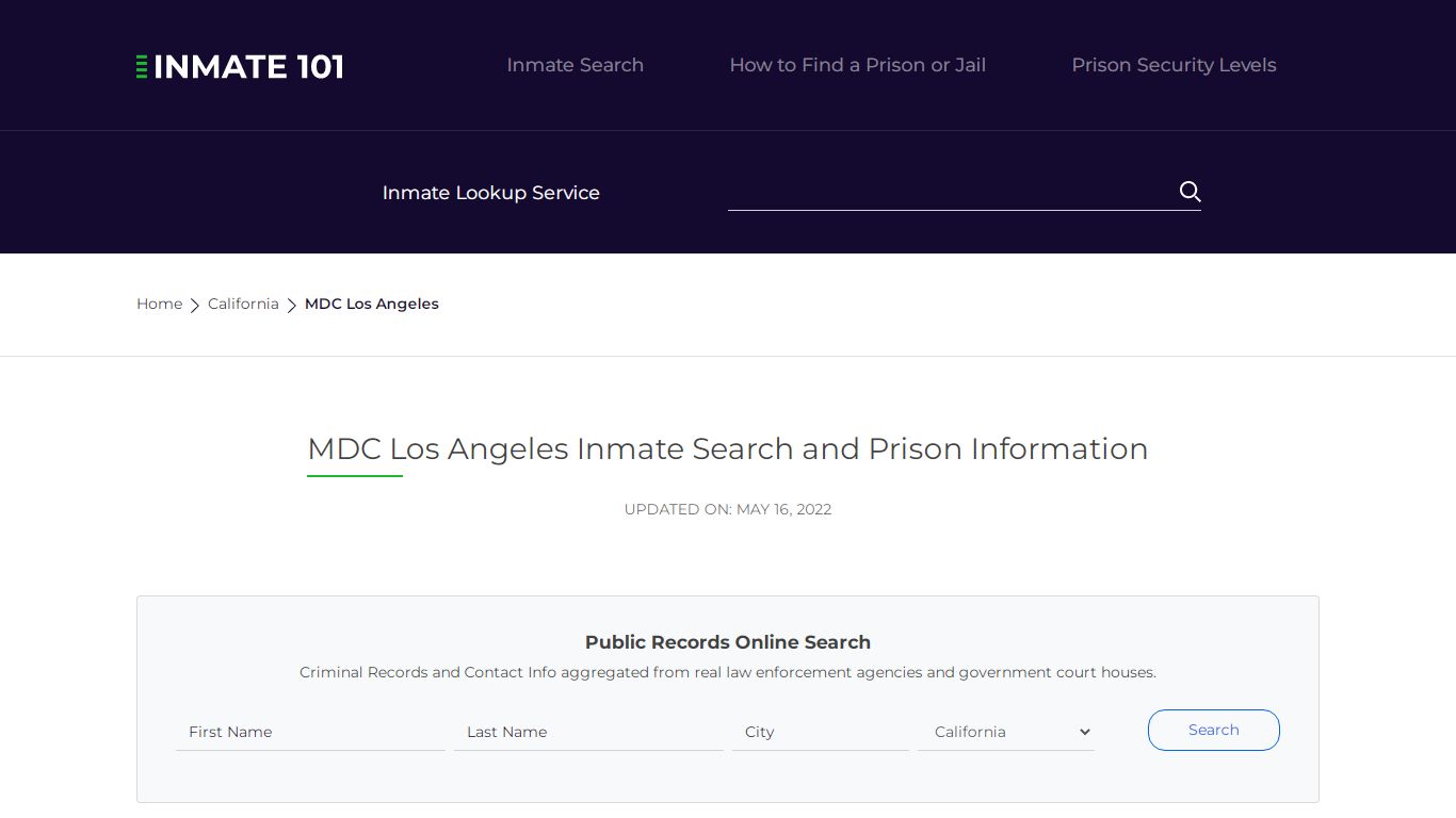 MDC Los Angeles Inmate Search | Lookup | Roster